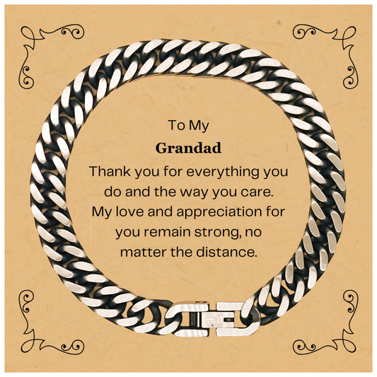 Grandad Cuban Link Chain Bracelet - My love and appreciation engraved for you, perfect Birthday, Christmas, Graduation gift