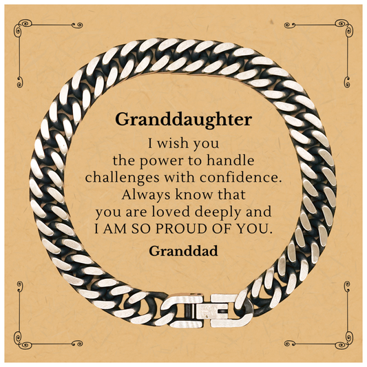 Granddaughter, Engraved Cuban Link Chain Bracelet for Christmas - Show her confidence and love, Granddad