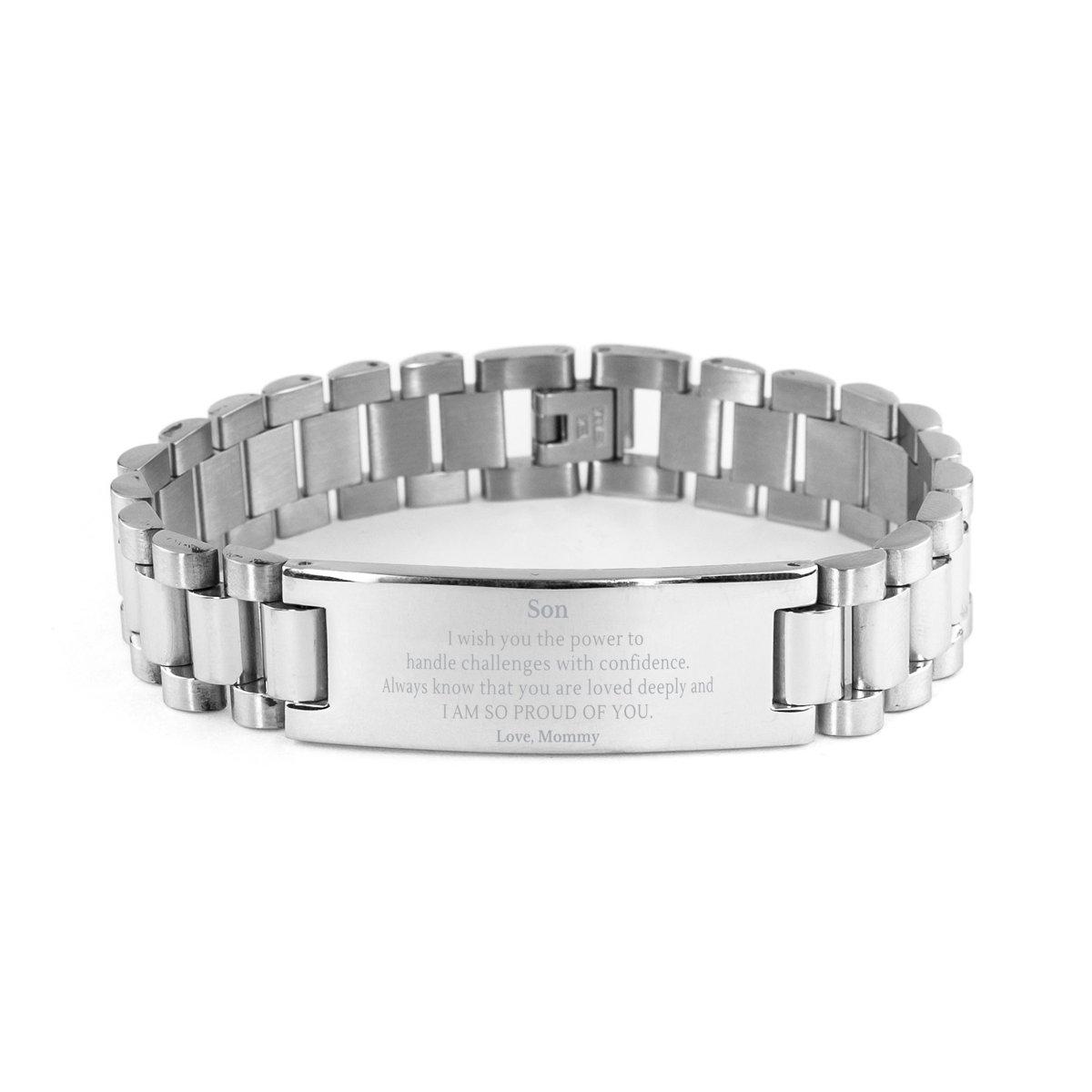 Stainless Steel Bracelet Son Birthday Gift Engraved Love Confidence Mommy