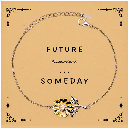 Future Accountant Sunflower Bracelet | Engraved Inspirational Gift for Graduation & Holidays