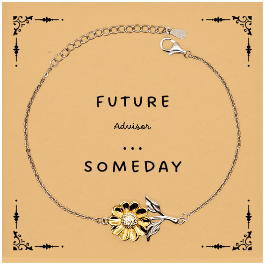 Future Advisor Sunflower Bracelet - Inspirational Gift for Graduation and Christmas, Confidence and Hope Jewelry for Her