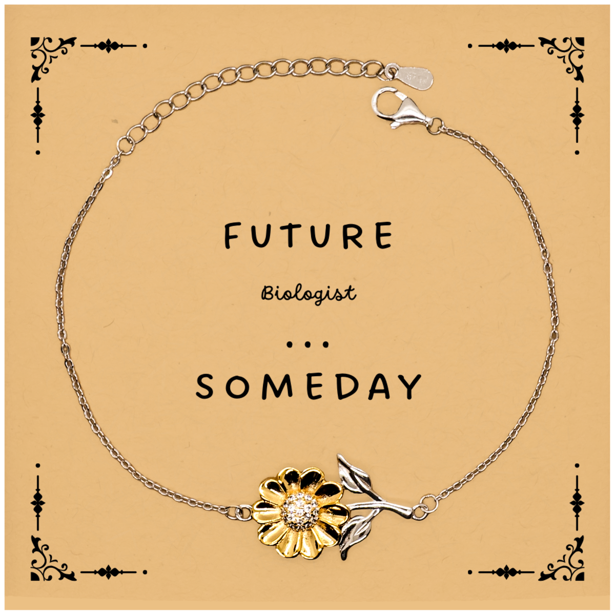 Future Biologist Sunflower Bracelet | Inspirational Graduation Gift for Aspiring Scientists