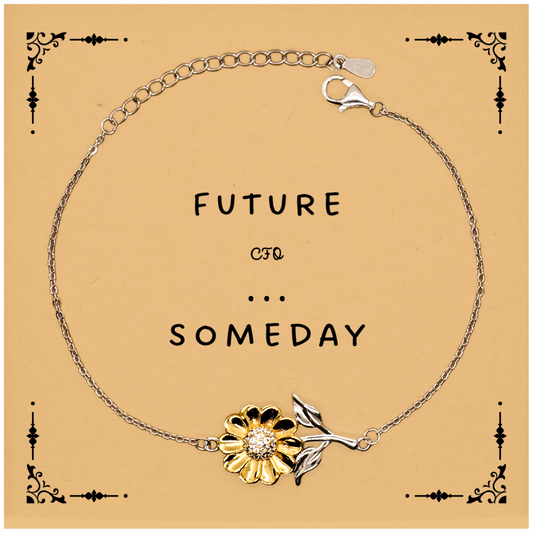 Future CFO Sunflower Bracelet - Inspirational Confidence Jewelry for Graduation and Career Success in Finance and Business