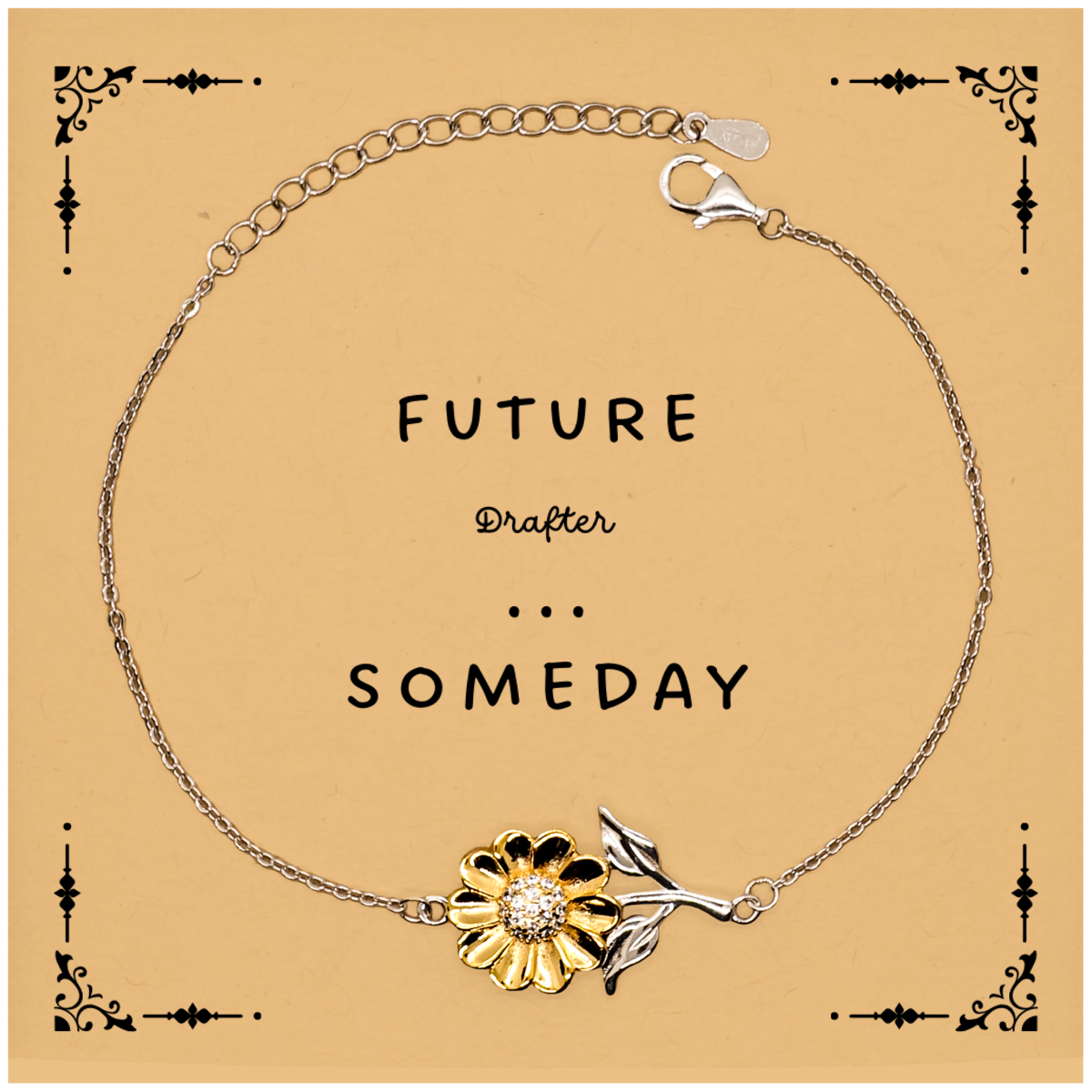 Future Drafter Sunflower Bracelet - Inspirational Graduation Gift for Aspiring Drafter, Confidence-boosting Jewelry for Future Artists