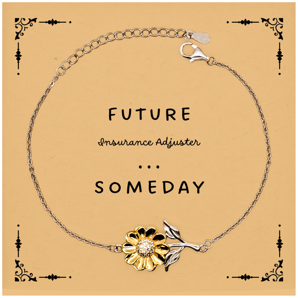 Future Insurance Adjuster Sunflower Bracelet - Inspirational Gift for Graduation or Birthday, Confidence and Hope Jewelry for Insurance Adjusters