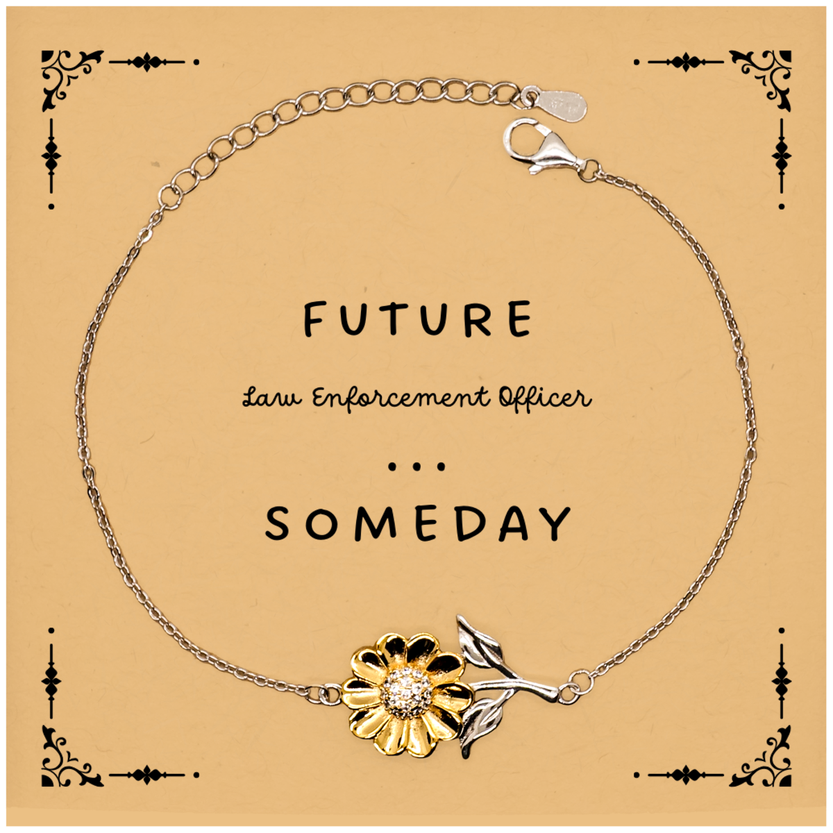 Law Enforcement Officer Sunflower Bracelet Inspirational Future Graduation Gift