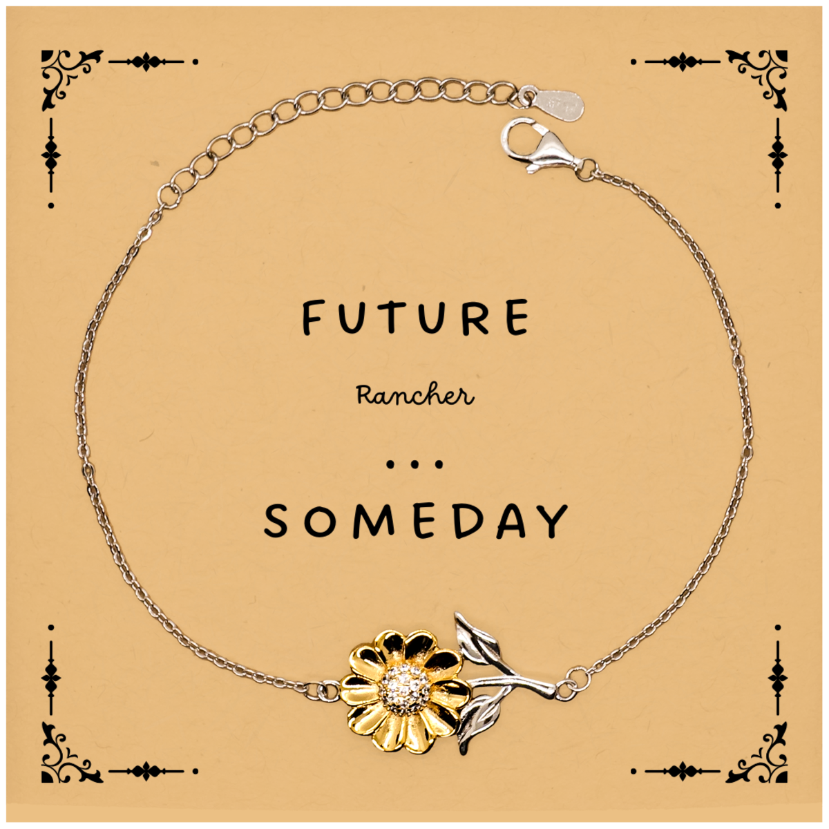 Rancher Sunflower Bracelet - Inspirational Future Rancher Gift for Graduation or Birthday