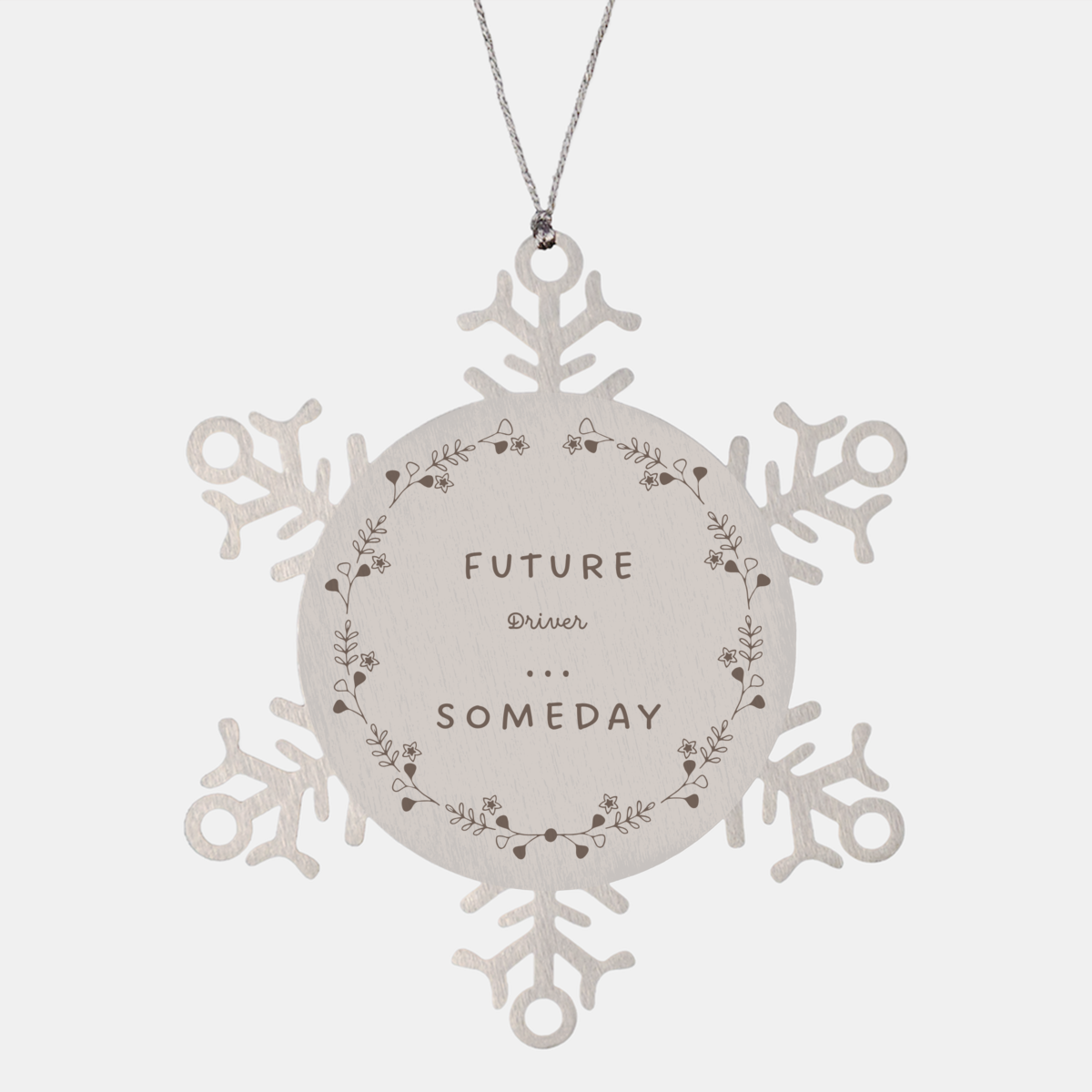 Snowflake Ornament Future Driver Engraved Inspirational Christmas Gift for Aspiring Drivers