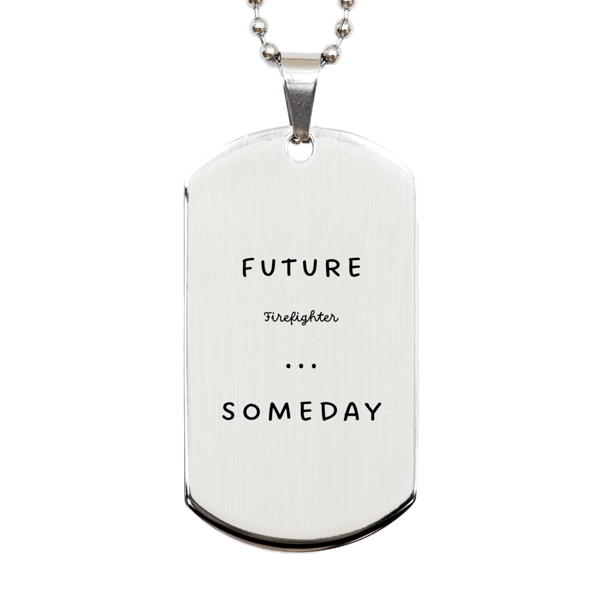 firefighter engraved silver dog tag inspirational future firefighter gift for graduation birthday and more