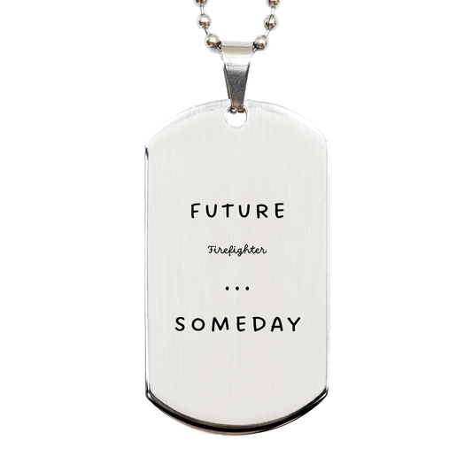 firefighter engraved silver dog tag inspirational future firefighter gift for graduation birthday and more