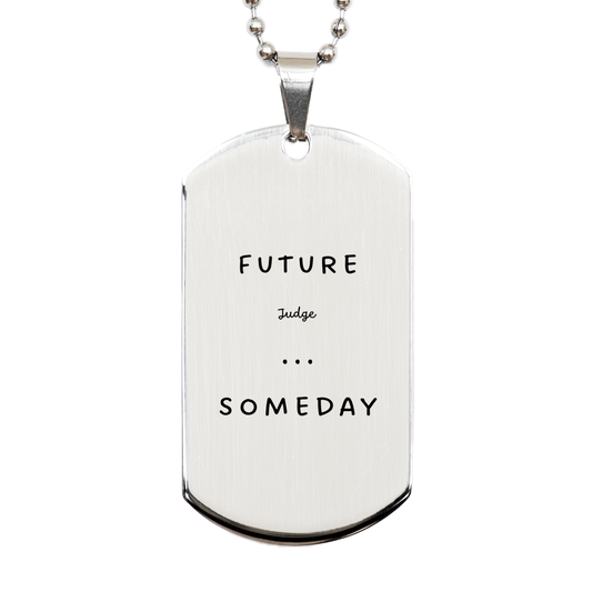 future judge someday engraved silver dog tag gift for dad lawyer graduation confidence and inspirational