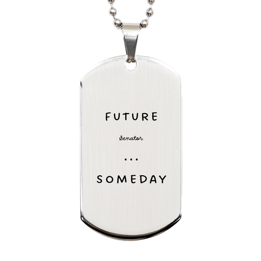 future senator engraved silver dog tag inspirational gift for birthday graduation veterans day senator celebration confidence