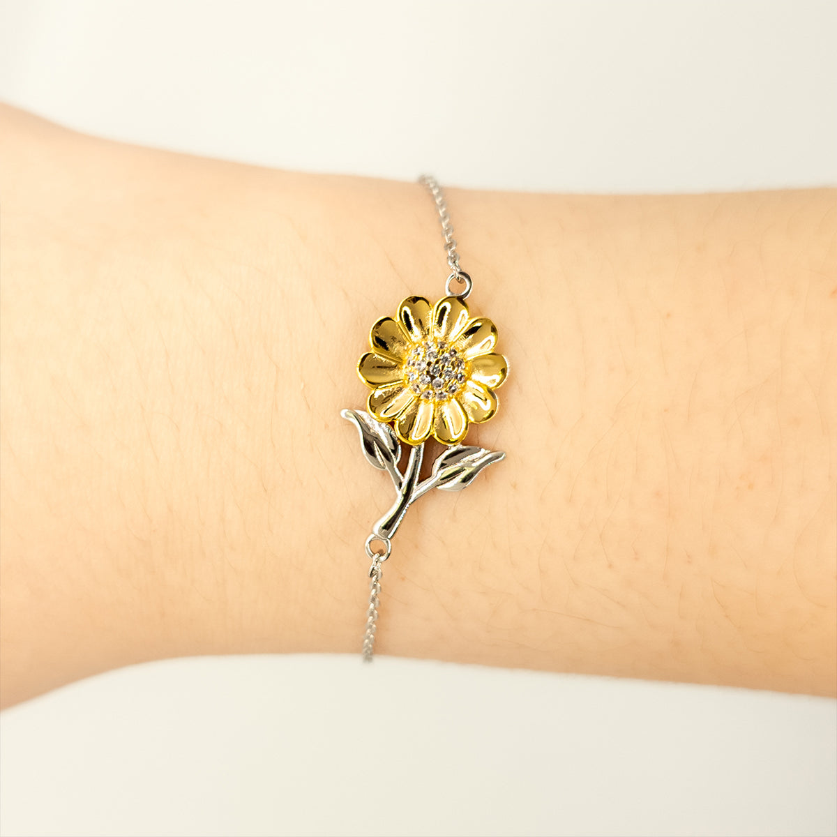 Granny Sunflower Bracelet - Engraved Gift for Grandma, Inspirational Jewelry with Special Meaning, Mothers Day, Christmas, Birthday Present for Her