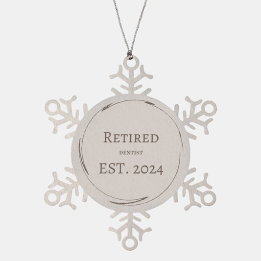 "Retired Dentist Est. 2024 Snowflake Ornament Perfect Christmas Gift for Dental Professionals" - amangnyshop