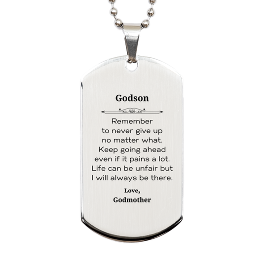 godson motivational gifts from godmother remember to never give up no matter what inspirational birthday silver dog tag for godson