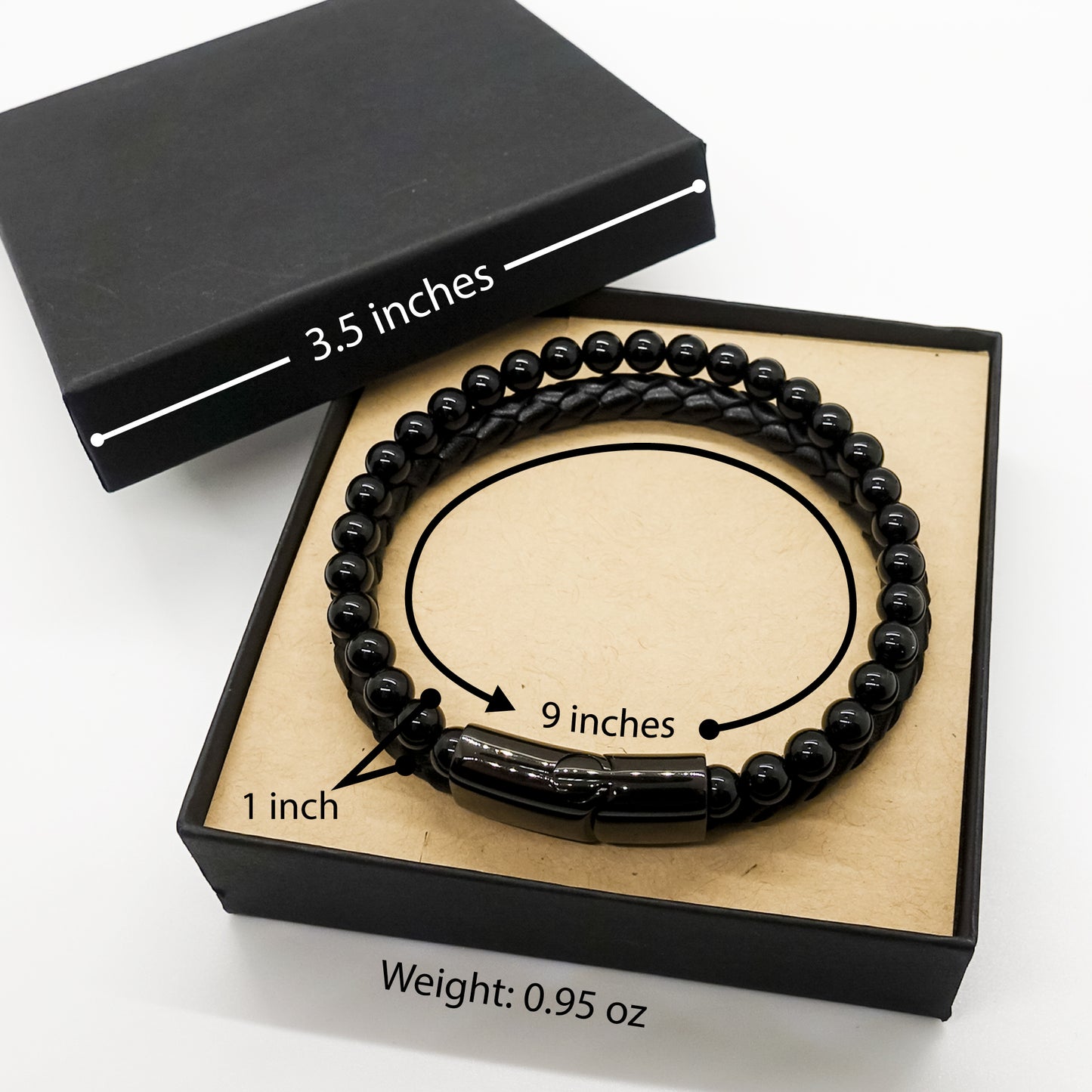 Son In Law Motivational Gifts from Bonus Mom, Remember to never give up no matter what, Inspirational Birthday Stone Leather Bracelets for Son In Law